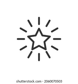 Premium star line icon for app, web and UI. Vector stroke sign isolated on a white background. Outline icon of star in trendy style.