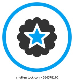 Premium Star vector icon. Style is bicolor flat symbol, blue and gray colors, rounded angles, white background.