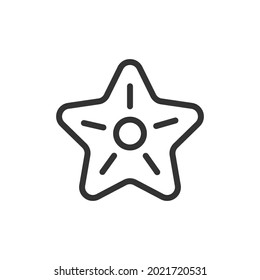 Premium Seesterne Line Icon für App, Web und UI. Vektorgrafik-Schlagzeichen einzeln auf weißem Hintergrund. Umriss Symbol für Seesterne im trendigen Stil.