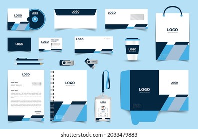 Premium stationery template set with colorful element. Branding identity template design for corporate field. Editable eps10