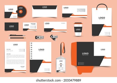 Premium stationery template set with colorful element. Branding identity template design for corporate field. Editable eps10