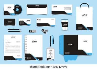 Premium stationery template set with colorful element. Branding identity template design for corporate field. Editable eps10