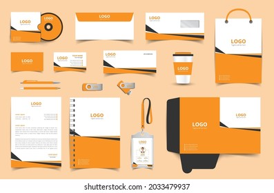 Premium stationery template set with colorful element. Branding identity template design for corporate field. Editable eps10