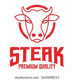 premium steak restaurant flat minimalist logo design