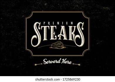 Premium Steaks logo vector illustration