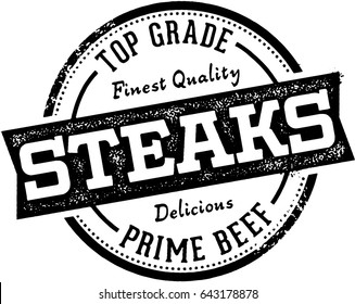 Premium Steaks Restaurant and Butcher Sign Stamp