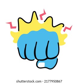 Premium sticker design of punch 