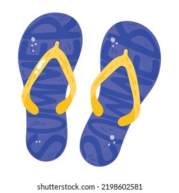 A premium sticker icon of flip flops