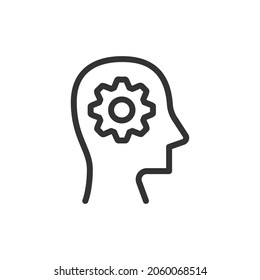 Premium strategy line icon for app, web and UI. Vector stroke sign isolated on a white background. Outline icon of strategy in trendy style.