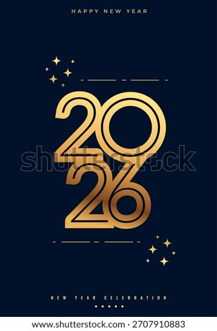 premium style 2026 new year greeting poster design vector