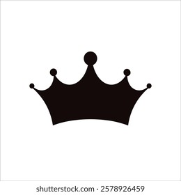 Premium style abstract black crown logo symbol. Royal king icon. Modern luxury brand element sign. Vector illustration.