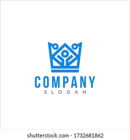 Logo de la corona abstracta de estilo premium. Icono real del rey.
