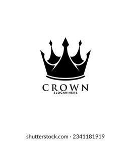 Premium style abstract crown logo symbol. Royal king icon. Modern luxury brand element sign. Vector illustration.