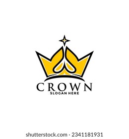 Premium style abstract crown logo symbol. Royal king icon. Modern luxury brand element sign. Vector illustration.