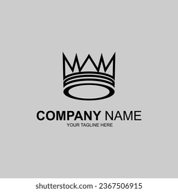 Premium style abstract crown logo symbol. Royal king icon. Modern luxury brand element sign. Vector illustration.