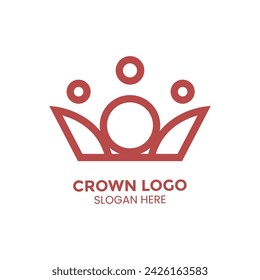 Premium style abstract crown logo symbol. Royal king icon. Modern luxury brand element sign. Vector illustration.