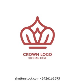 Premium style abstract crown logo symbol. Royal king icon. Modern luxury brand element sign. Vector illustration.