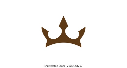 Premium style abstract gold crown logo symbol. Royal king icon. Modern luxury brand element sign. Vector illustration.
