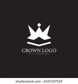 Premium style elegant white crown logo symbol. Crown company icon. Modern luxury brand element sign. Vector illustration. Vector Logo