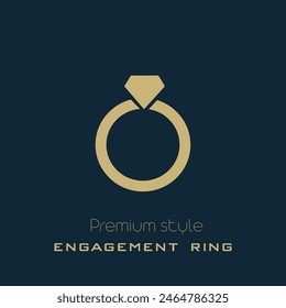 icono de anillo de compromiso de estilo premium. diseño abstracto con diseño creativo. Ilustración vectorial de iconos de forma plana de diamante. Eps8.