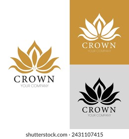 Premium style gold crown logo symbol. Royal king icon. Modern luxury brand element sign. Vector illustration. Vector Logo