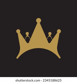 Premium style unique gold crown logo image. Imperial ruler symbol. Present-day extravagance brand component sign. Vector delineation.