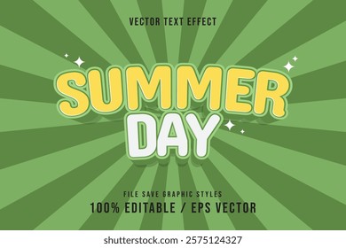 Premium Summer Day text effects can be edited again, suitable poster, template white background.