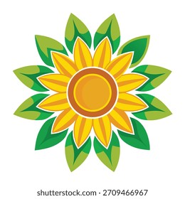 Premium sunflower logo vector icon on a clean white background with a fresh floral look. Ideal for branding, nature businesses, packaging, websites, eco products, and professional design projects.