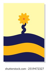 A premium sunflower wall decor vector design, featuring detailed and artistic representations of sunflowers. The design is elegant, vibrant, and suitable for home or office decoration.