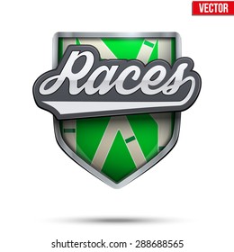 Premium  symbol of Hippodrome Races label. Symbol of sport or club. Vector Illustration isolated on white background. 