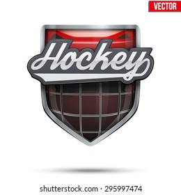 Premium  symbol of Ice Hockey label. Symbol of sport or club. Vector Illustration isolated on white background.