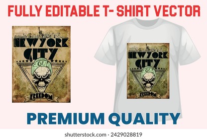 Premium T shirt design with editable vector file.