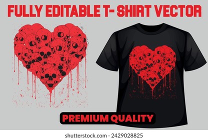 Premium T-Shirt-Design mit editierbarer Vektor-Datei.