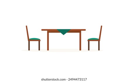 Ilustración vectorial de mesa y silla Premium para su uso.