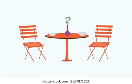 Premium table With Chairs Vector image for use.