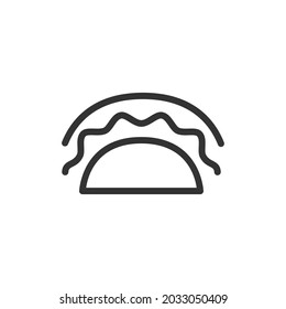 Premium taco line icon for app, web and UI. Vector stroke sign isolated on a white background. Outline icon of taco in trendy style.