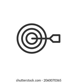 Premium target line icon for app, web and UI. Vector stroke sign isolated on a white background. Outline icon of target in trendy style.