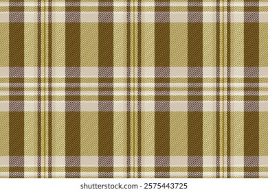 Premium tartan check fabric, detailed seamless vector background. Tailor texture textile pattern plaid in yellow and light colors palette.