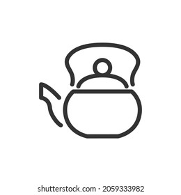 Icono de línea de té premium para aplicación, web y interfaz de usuario. Signo de trazo vectorial aislado en un fondo blanco. Icono de contorno del té al estilo de moda.
