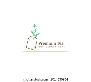 Premium tea logo. tea luxury logo. vector premium tea template