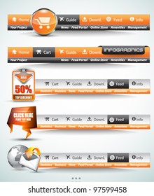 Premium templates and Web stuff master collection: graphs, histograms, arrows, chart, infographics, icons and a lot of related design elements.