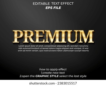 premium text effect, font editable, typography, 3d text. vector template