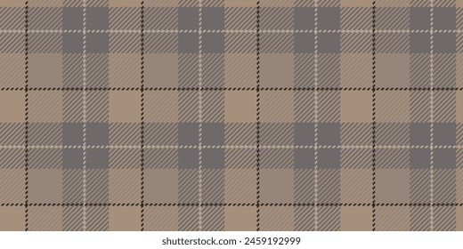 Premium textile texture vector, aesthetic seamless tartan background. Striped fabric check plaid pattern in pastel and grey color.