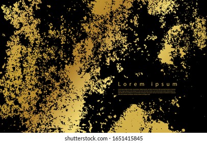 Premium texture. abstract gradients Amber gold on a black and gold background. Gold foil surface. card. Poster. elements design for presentation. Minimal Concept.