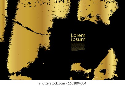 Premium-Textur. abstrakte Farbverläufe Bernsteinfarbenes Gold auf schwarz-goldenem Hintergrund. Goldfolie. Karte. Poster. Design der Elemente für die Präsentation. Minimales Konzept.
