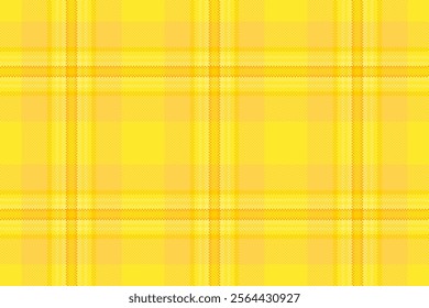 Premium texture seamless plaid, real tartan vector textile. Vivid fabric background pattern check in yellow and bright colors palette.