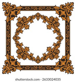 Premium Thread Ornamental Frames in Gold Decorative Geometric Art Vector