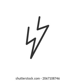 Premium thunder line icon for app, web and UI. Vector stroke sign isolated on a white background. Outline icon of thunder in trendy style.