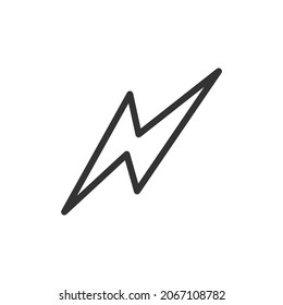 Premium thunder line icon for app, web and UI. Vector stroke sign isolated on a white background. Outline icon of thunder in trendy style.
