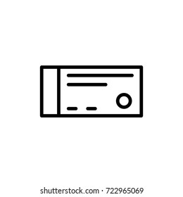 Premium ticket icon or logo in line style. High quality sign and symbol on a white background. Vector outline pictogram for infographic, web design and app development.